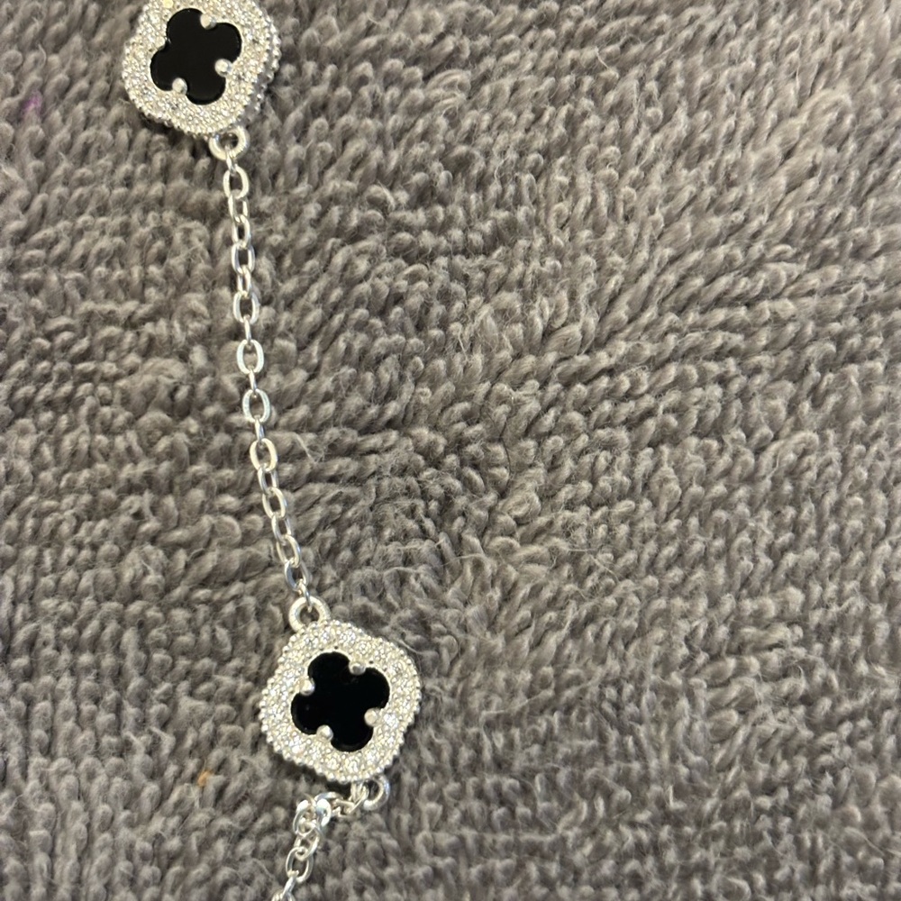 Chic Silver and Black Women's Bracelet
